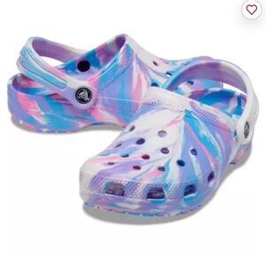 CROCS Pink, Blue, Purple & White Classic Marbled Clog